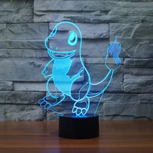 New Pocket Monster Charmander Lampe 3D Led Baby Night Light 7 Colors Touch Changing Kids Bedroom Decor USB Led Lamp
