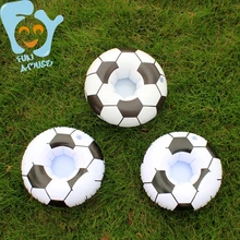 12 шт. в партии 22 см чемпионат мира надувной футбольный мяч пиво держатель может держатель поплавок бассейн вода забавная игрушка Boia De Piscinas