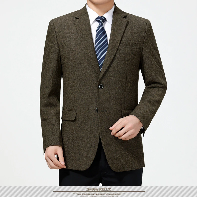 WAEOLSA Men Woollen Blends Blazers Camel Woll Suit Blazer Man Navy Blue Gray Blazer Male Business Outfits Blazer Hombre (7)