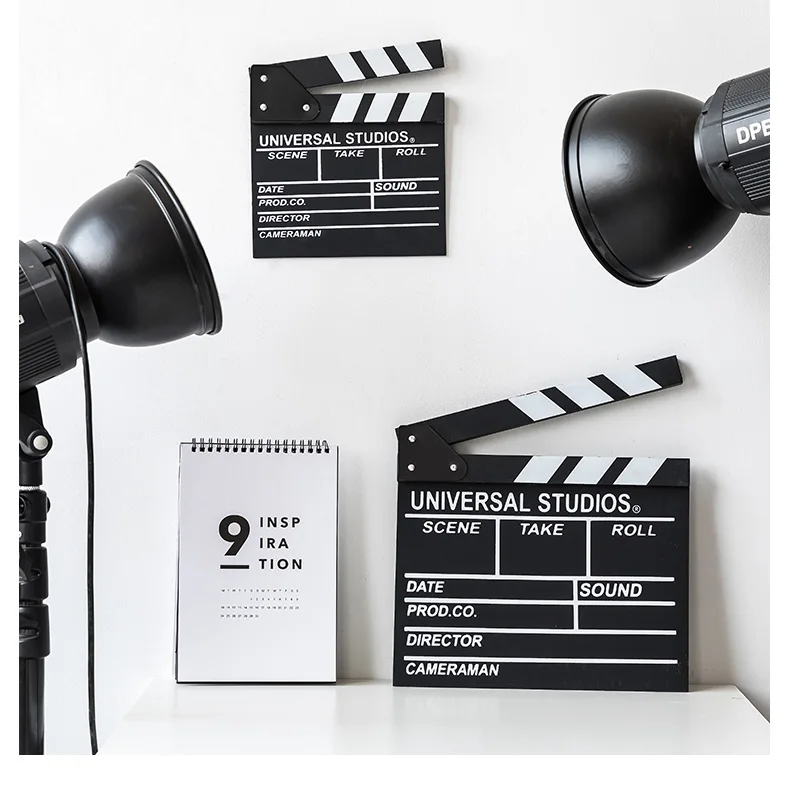 Nordic decorative ornaments ,black and white Clapboard film clapper director playing board photo studio shooting props bedroom  (7)
