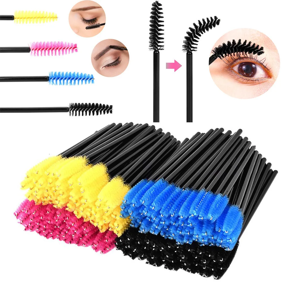 

200pcs Make Up Brush Synthetic Fiber One-Off Disposable Eyelash Brush Blending Highlighter Contour Face Loose