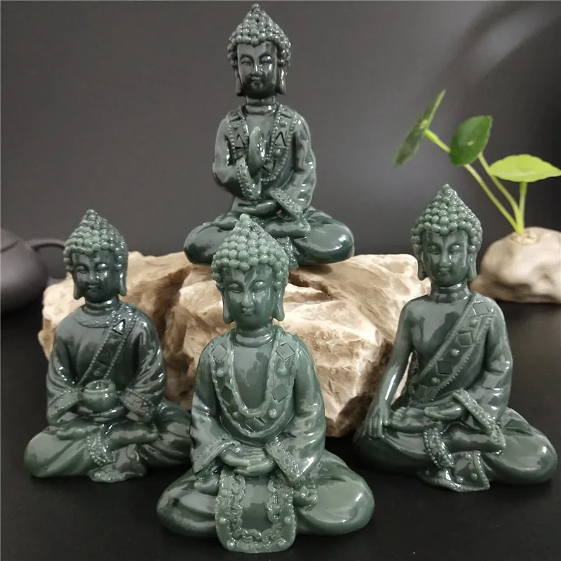 Hand Carved Buddha Jade Stone Statue