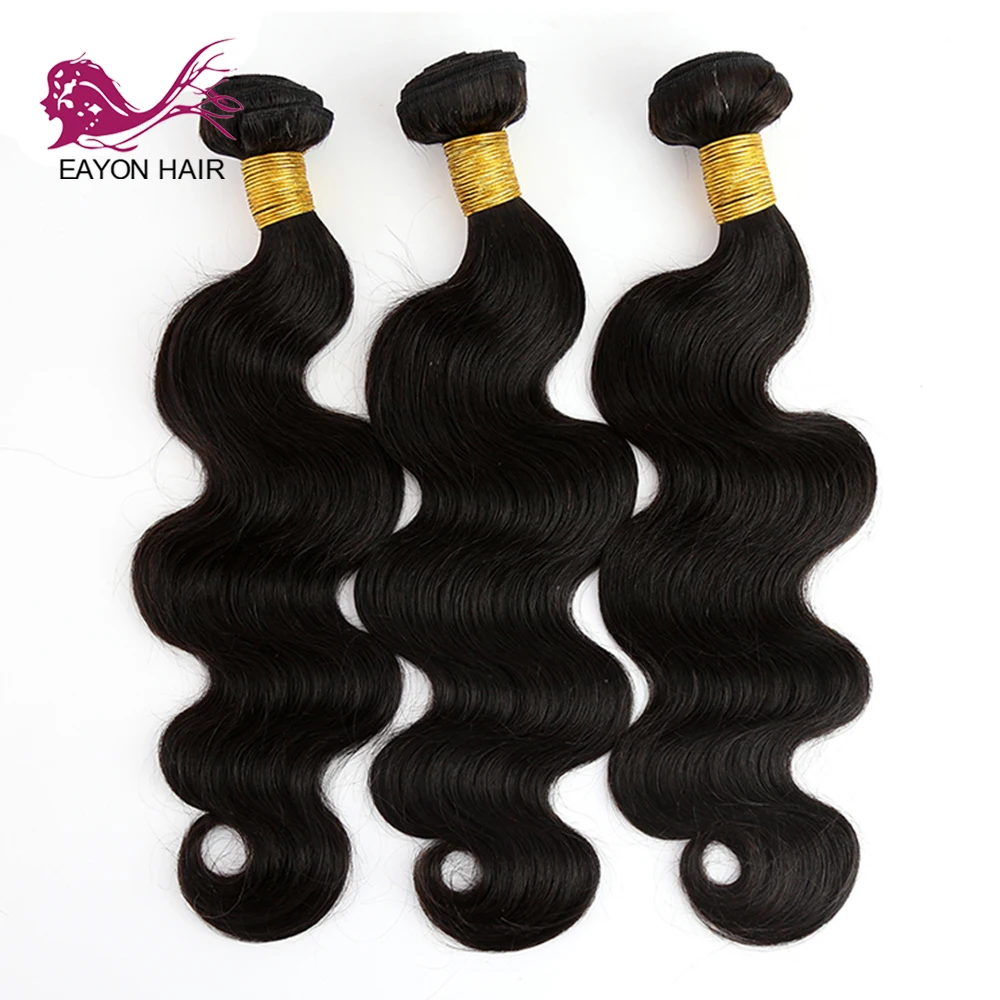

EAYON HAIR Brazilian Hair Weave Bundles Body Wave 100% Remy Human Hair Extensions 3 Bundles Deals Natural Color 95g