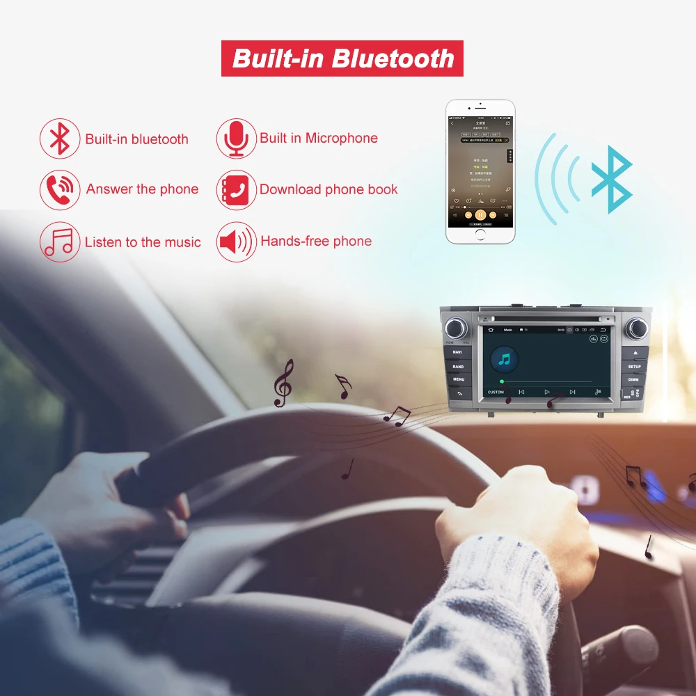 Best Bonroad 7"Android Car multimedia player For Toyota Avensis/T25 2009-2015 stereo receive Car Video Player GPS Navigation 1