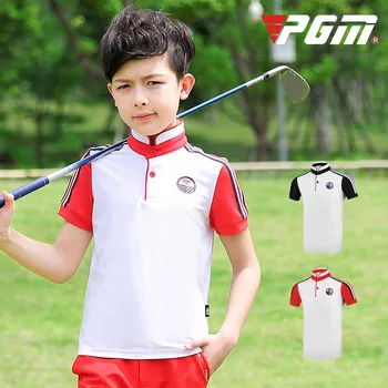 

2019 PGM Golf Clothes Children and Adolescents Summer Breathable Fabric Collar Short Sleeves