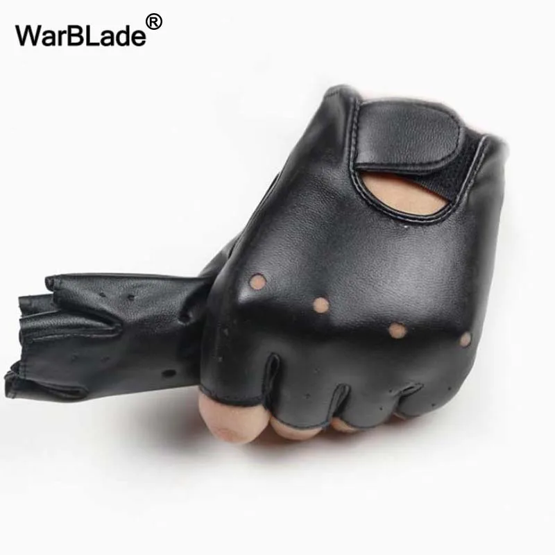 Детские кожаные перчатки WarBLade высокого качества митенки с полупальцами для