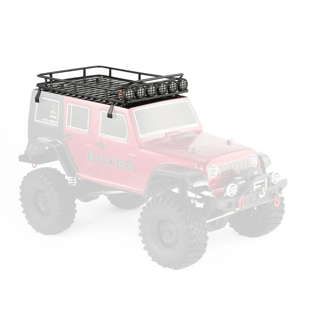 AX 519B металлический RC багажник на крышу автомобиля багаж с 6 светодиодными лампами
