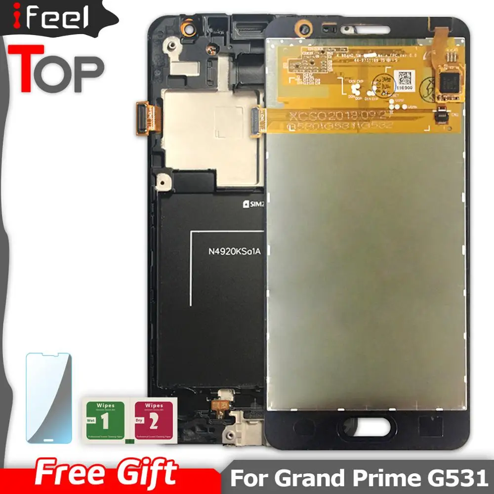 Pаспродажа Новый ЖК экран для samsung Galaxy Grand Prime G531H G531F G531 G531FZ ЖК дисплей сенсорный экран дигитайзер с рамкой
