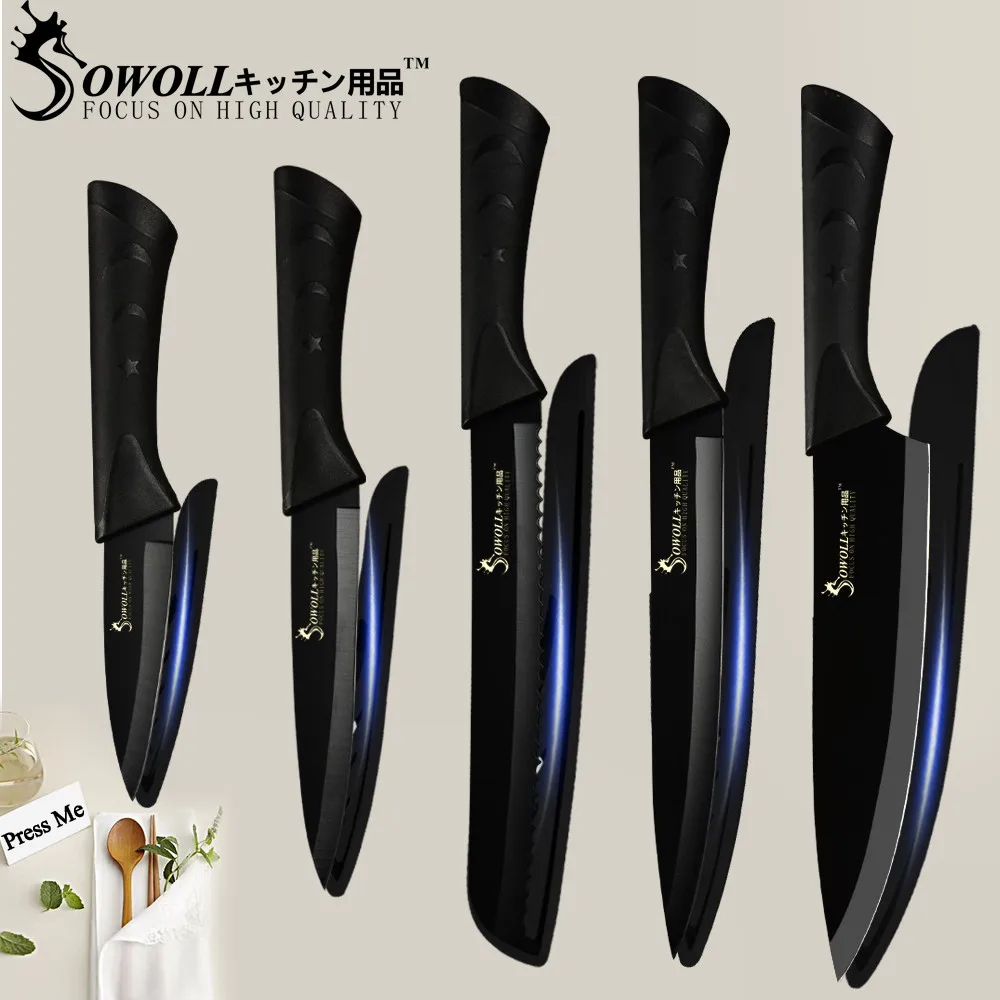SOWOLL Нержавеющая сталь Ножи Кухня нож ножевые изделия утилита Santoku нарезки хлеба