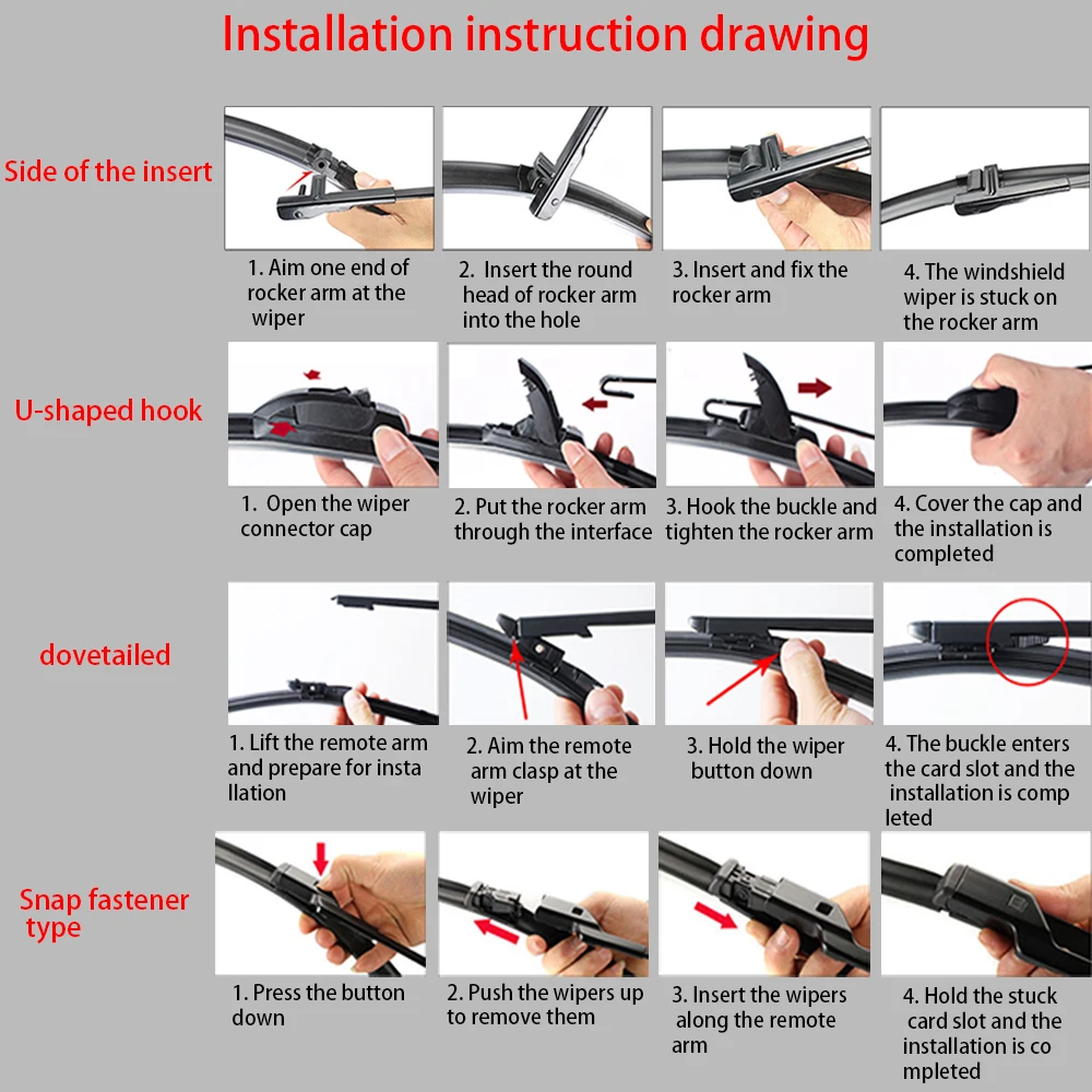 Windscreen windshield Hybrid Wiper Blades for Nissan Micra Fit Hook Arms Model Year From 2000 to