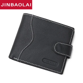 

New Billfold Genuine Leather Men Wallets Man Famous Brand Small Short Wallets With Coin Pocket Male Purses Card Holder Walet