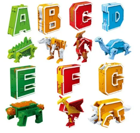 Новейшие gudi 26 английские буквы трансформатор Алфавит Робот животное творческие развивающие фигурки строительные блоки модель игрушки малыш - Цвет: 2908 no box