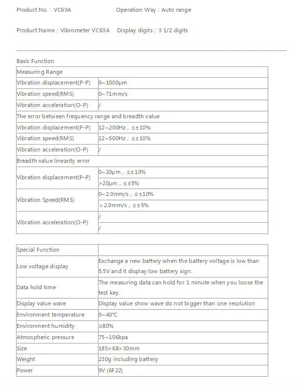 VC63A Pocketable Digital Vibrometer Meter (2)