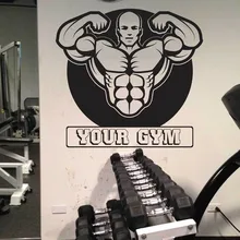 Fitness Wall Decal Muscle Man Mural Art Wall Sticker Health Clud Fitness Centre Decal Bedroom Home Decoration