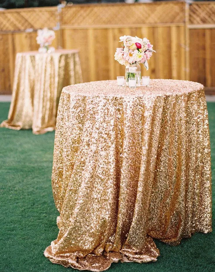 

Wholesale 10pcs/lot 120''(300cm) Round Gold/Silver/Champagne Sequin Tablecloth Big Size Glittery Table Cloth For Wedding Event