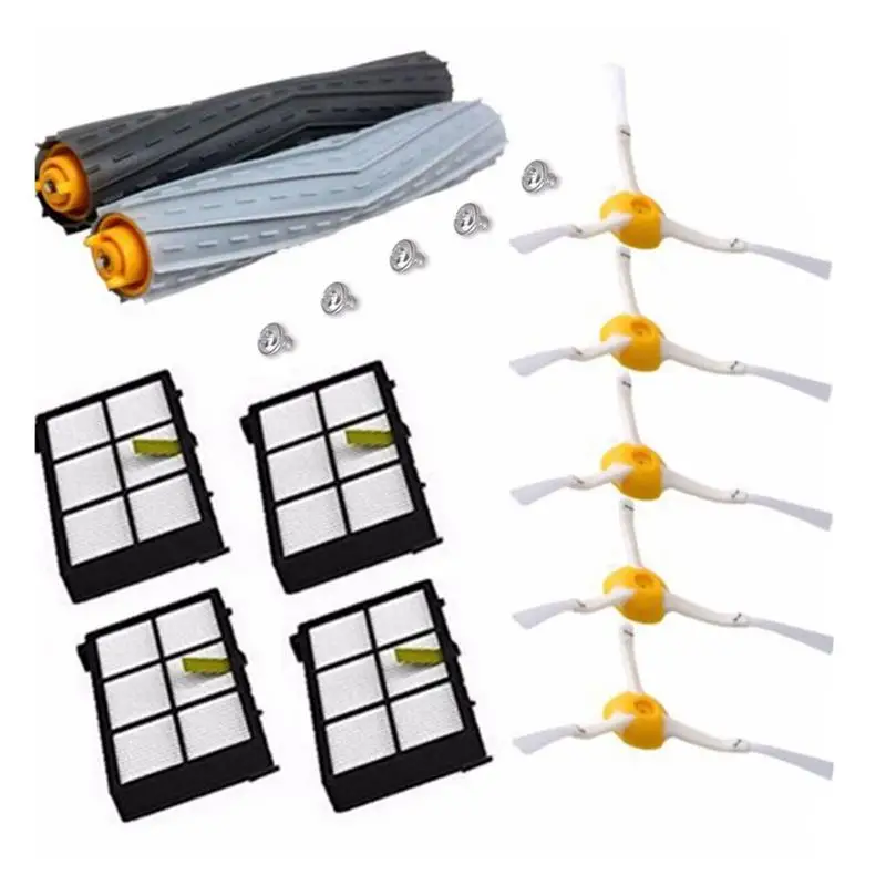 

16Pcs/Lot Tangle-Free Debris Extractor Hepa Filter Side Brush For Irobot Roomba 800 900 Series 870 880 980 Robot Vacuum Cleane
