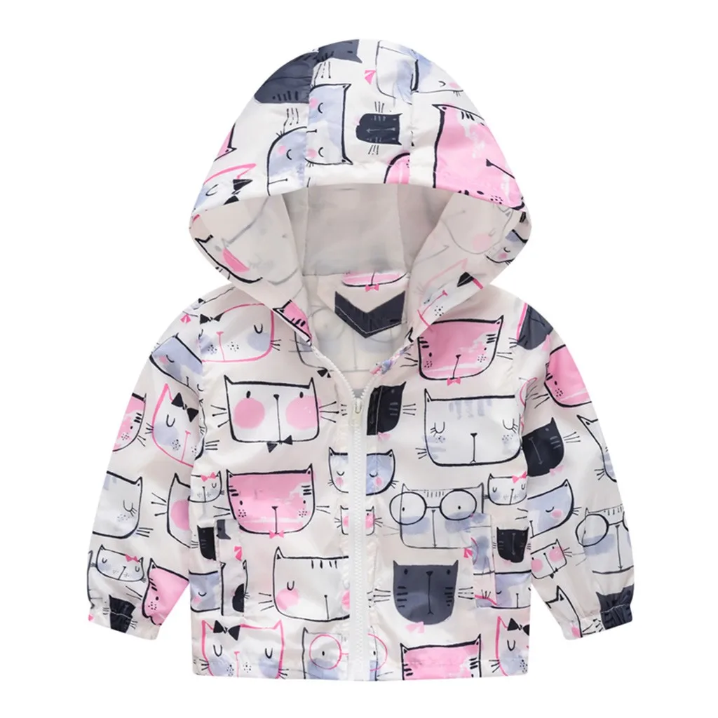 

Toddler Kids Baby Girls Boys Cartoon Cat Car Spring Hooded Coat Jacket Tops toddler boy coat veste enfant garcon