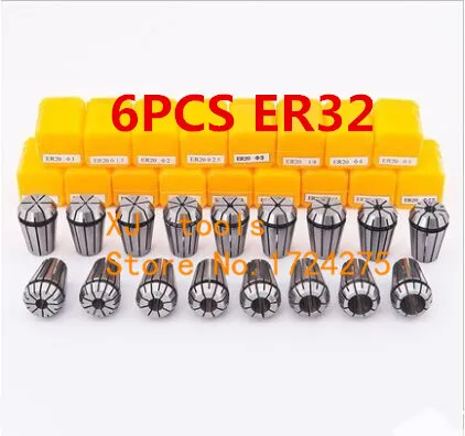 

Hot 6pcs/set 6 size ER32 precison spring collet chuck choose from 3mm-20mm For CNC machine lathe accessories