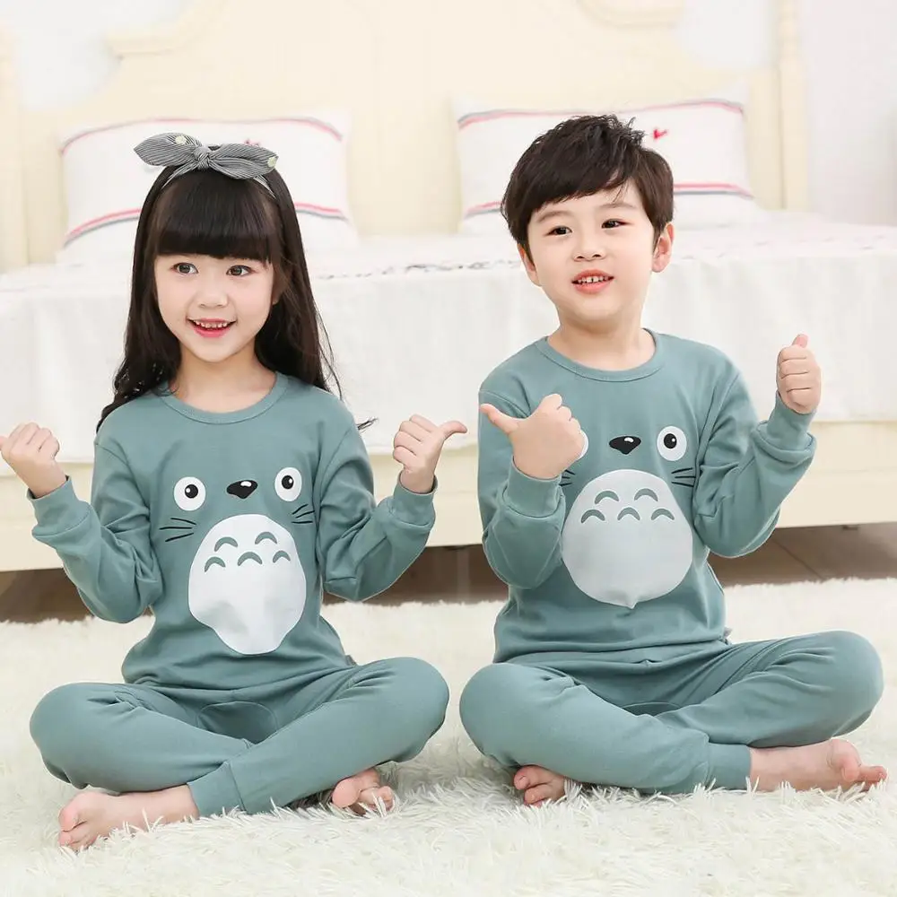 Зимняя одежда для сна для мальчиков и девочек детские пижамы хлопковые пижамы для детей с длинными рукавами, Детская Пижама с героями мультфильмов, домашняя одежда, комплект - Цвет: XB-11