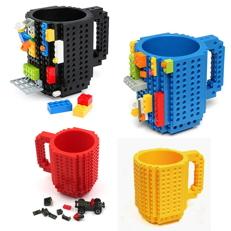 Creative Mug Lego Type Building Blocks Mugs DIY Block Puzzle Mug 12oz 1Piece Build On Brick