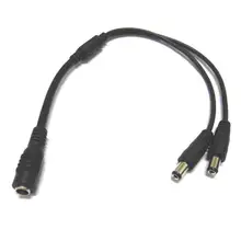 2pcs DC Power Splitter Cable 1 Female to 2 Dual male cord for CCTV Camera 5.5mm / 2.1mm