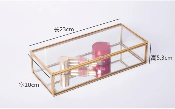 Геометрическая стеклянная шкатулка для ювелирных изделий, аксессуары для ювелирных изделий, Настольная зеркальная многофункциональная коробка для хранения, коробка для хранения и ящики для хранения