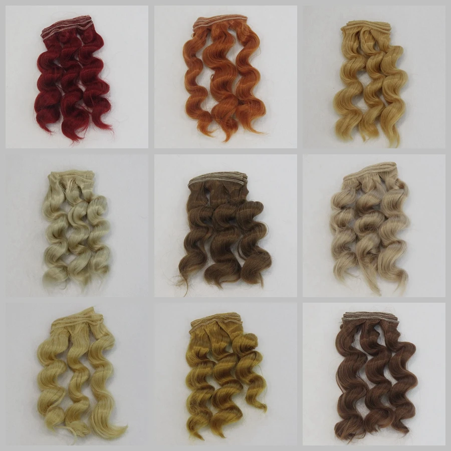 

15cm Doll Hair For 1/3 1/4 1/6 BJD Diy Doll Natural Wavy Doll Wigs Milk Silk Wig Heat Resistant High Temperature Doll Hair