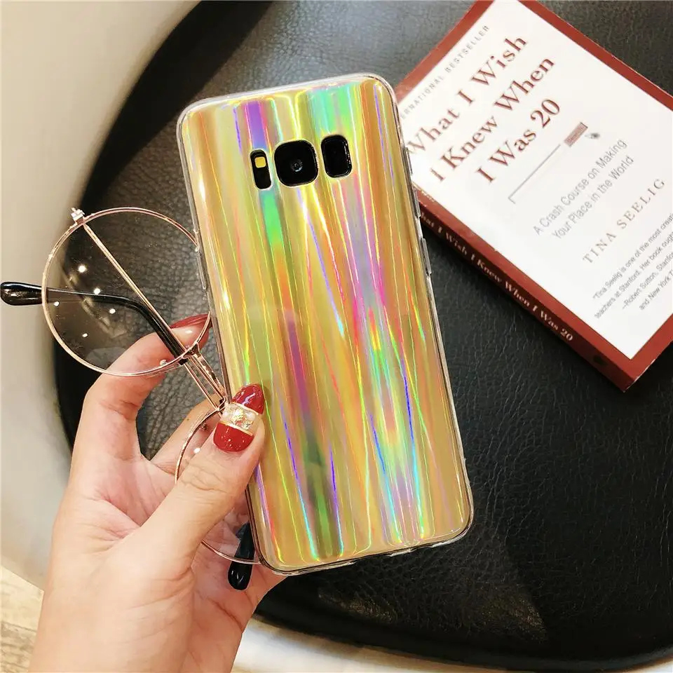 Aurora laser TPU Case for Samsung Galaxy S8 S9 S10 Plus S10E XiaoMi 9 8 SE A2 A1 RedMi 6 Pro 6A S2 Note 7 Cover Soft Phone Cases |