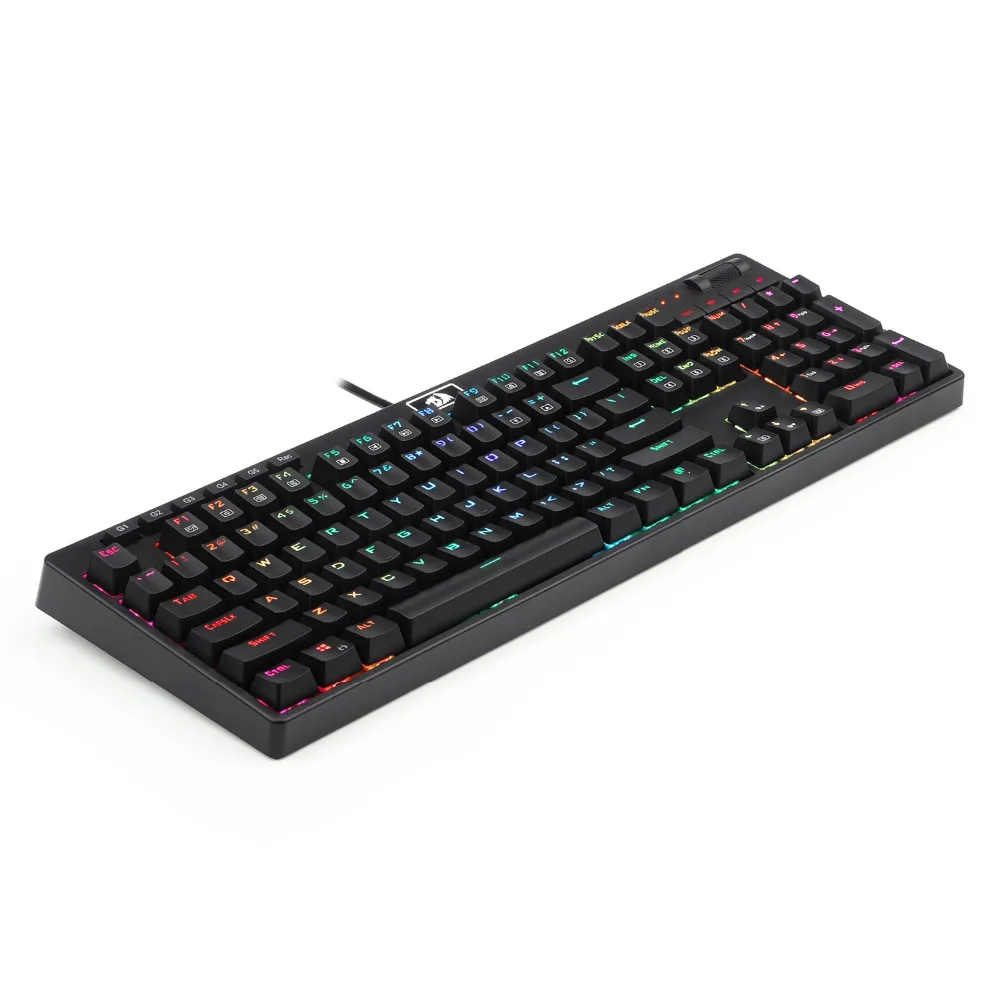 Redragon K579 новейшая Механическая игровая клавиатура RGB синий переключатель полный размер эргономичный дизайн с светодиодный подсветкой USB Проводная клавиша 104