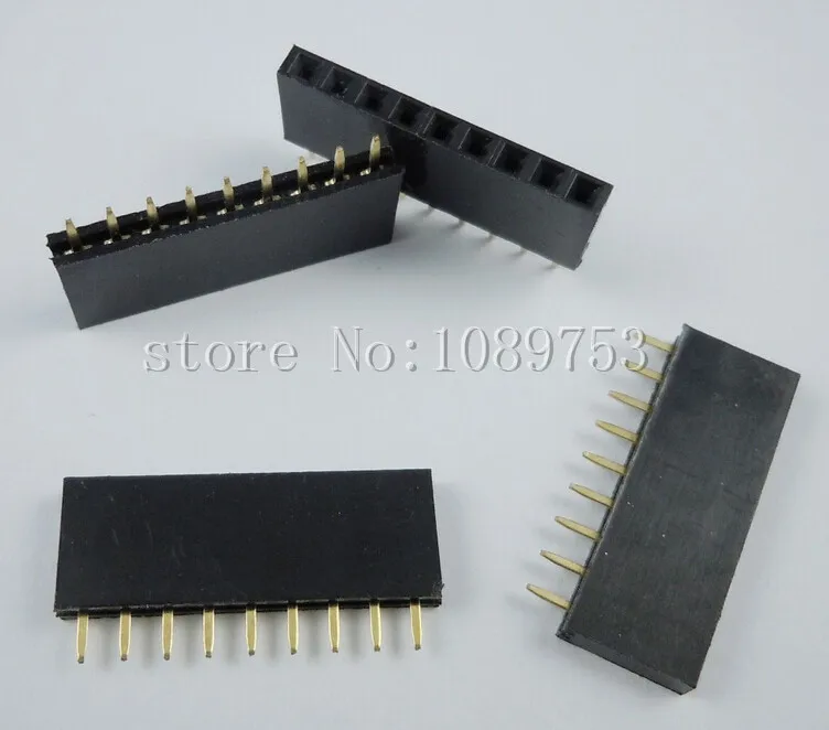 

100PCS 9Pin 2.54mm Single Row Straight Female Pin Header 9P Strip PBC