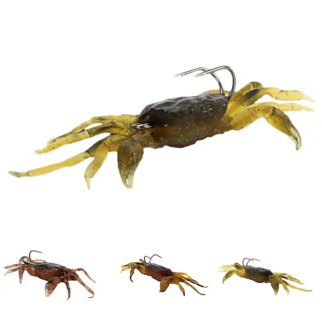 8CM/34.5G Soft Fishing Crab Bait With Fishing Hook Sea Fishing Baitin