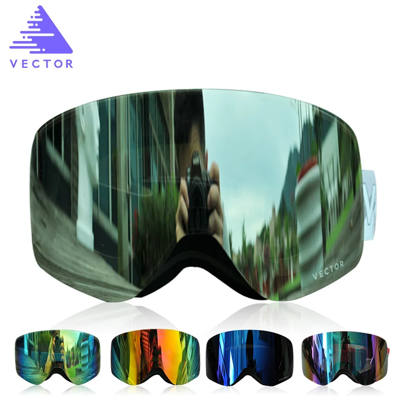 Kopen VECTOR Merk Skibril Mannen Vrouwen Dubbele Lens UV400 Anti fog Snowboard Ski euml;n Bril Grote Masker Sneeuw Eyewear