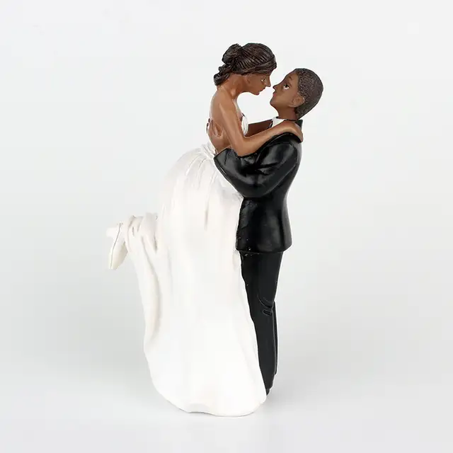 Online Shop Free Shipping Wedding Resin Cake Topper African American