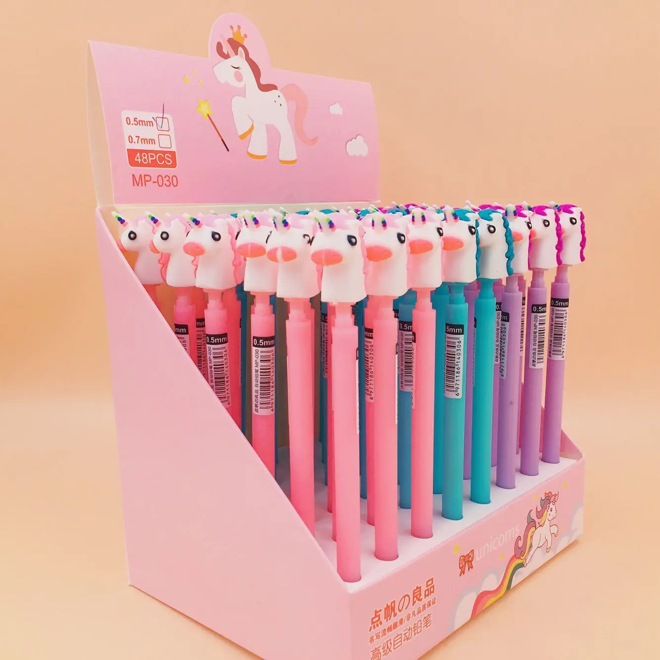 Material de Escritório Lote Unicórnio Silicone Cabeça Imprensa Lápis Mecânico Escola Estudante Papelaria Crianças Presente Automático 48 Pçs - 1 3 imprensa lápis mecânico escola material de escritório