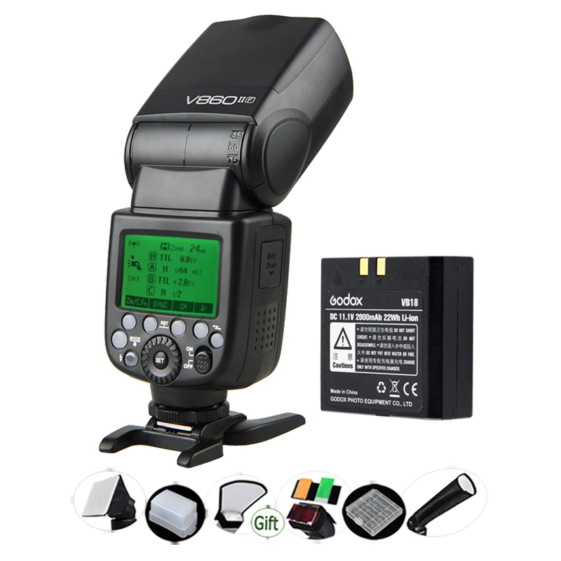 

GODOX V860IIF + 2000mAh Li-ion Battery GN60 2.4G HSS 1/8000s Wireless TTL Flash Light Speedlite for Fuji Fujifilm Cameras