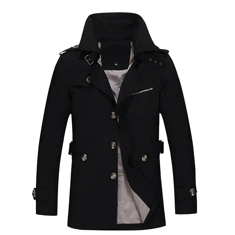 Goedkoop Mannen jassen en Najaar mannen In de lange sectie jassen Slim Katoen Leisure Windbreaker t Trenchcoat overjas M 5XL