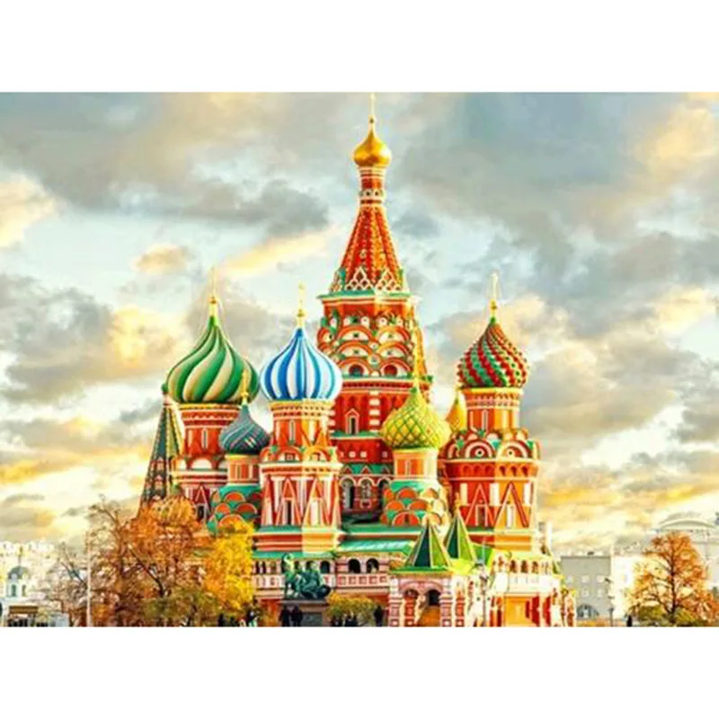 5D DIY Diamond Painting Moscow Washim Ascension Cathedral Mosaic Cross Stitch Rhinestones Full Square Decor Home yy211 | Дом и сад