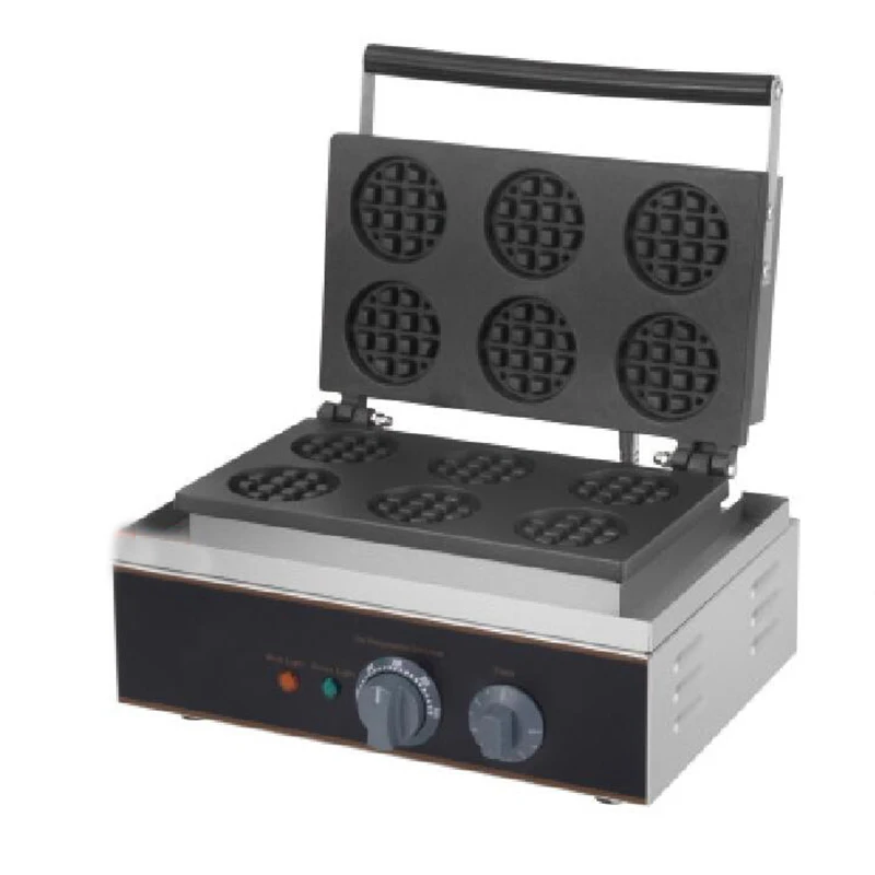 Commercial Use 6 pcs 75mm Mini Waffle Baker/ Electric Round Belgian