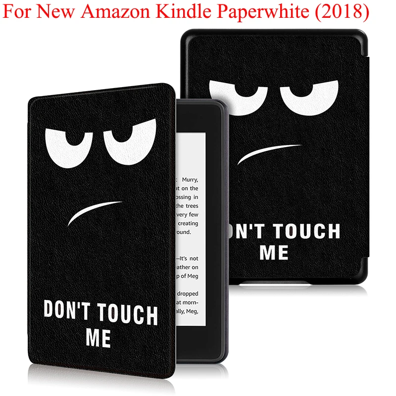 

For Amazon New Kindle Paperwhite 2018 released Smart Cover Fundas For Kindle Paperwhite 6" Eye Graffiti Flower Print