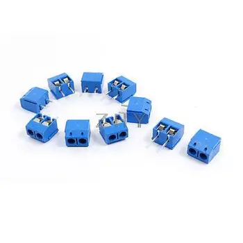 

10 Pcs 301-2P 5mm Pitch 2 Pin AC 300V 10A Blue Screw Terminal Block Connector