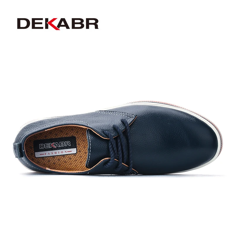 DEKABR حجم 38 ~ 47 الرجال حذاء كاجوال تنفس رياضية الأزياء Masculino حقيقية أحذية من الجلد Zapatos هومبر Sapatos حذاء رجالي
