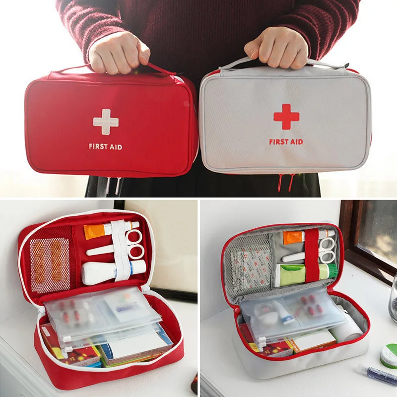 

Hot 1PC Portable Red White Red Cross Pattern First Aid Pouch Medicine Kit Candy Bags Traveling Storage Bags