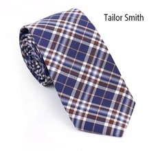Tailor Smith Top Quality Fashion Tartan Style 100% Cotton Big Palid Necktie Mens Casual Skinny Check Party Ties Cravate Handmade