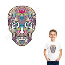 Теплоотвод Parches череп железо на заплатках моющиеся A-Level экологически чистые наклейки на заказ DIY аксессуары наклейки