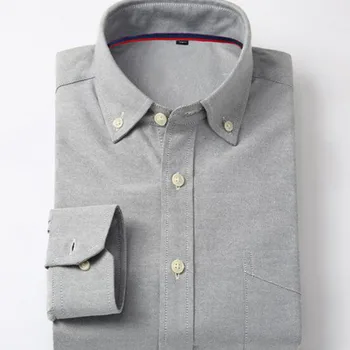 

Men Smart Casual Long Sleeve Single Breasted Shirts Camisa,Solid Color Pure Cotton Oxford Breathable Comfortable Soft Shirts
