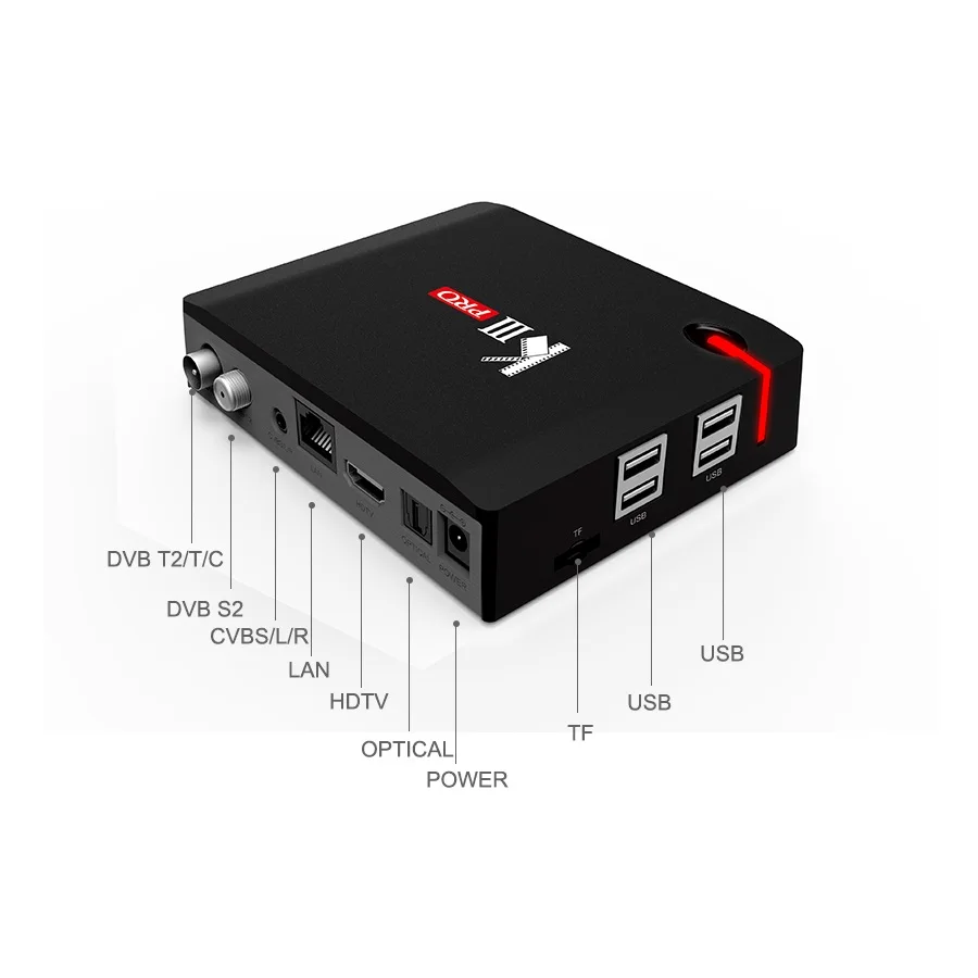 DVB S2 T2 C KIII PRO Android 7 1 ТВ коробка 3 Гб оперативной памяти 16 встроенной процессор Amlogic
