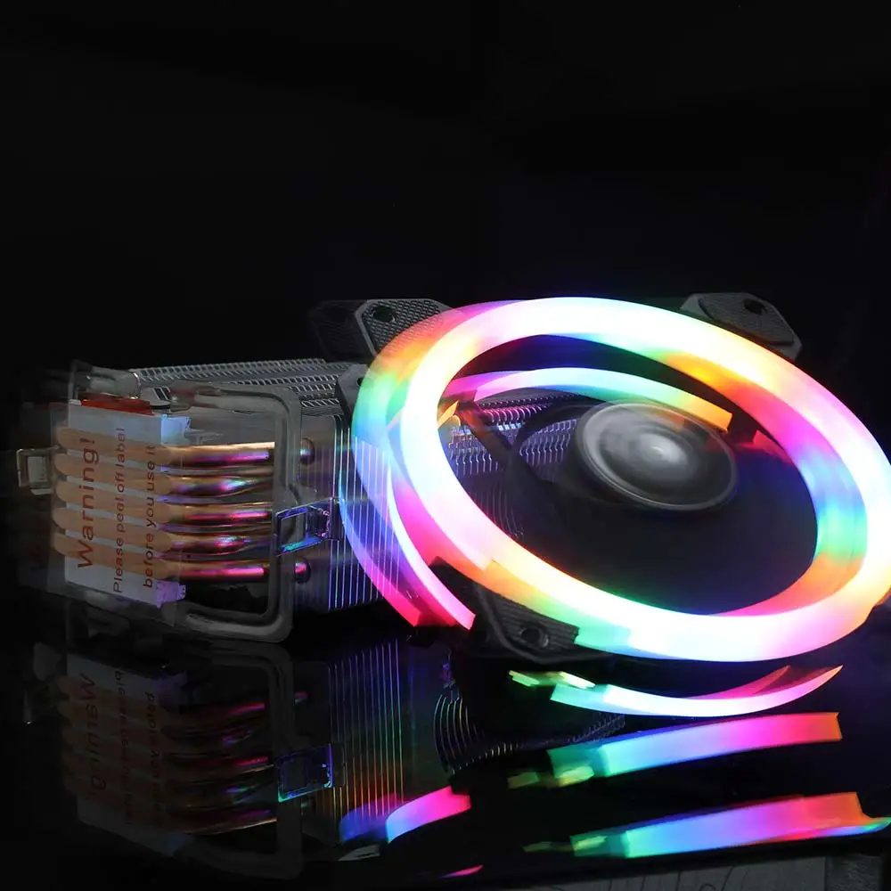 Aigo 5 тепловых труб кулер для процессора радиатор Led RGB TDP 280 Вт теплоотвод AMD Intel Silent 120 мм 4Pin PC процессор Охлаждающий радиатор вентилятора вентилятор