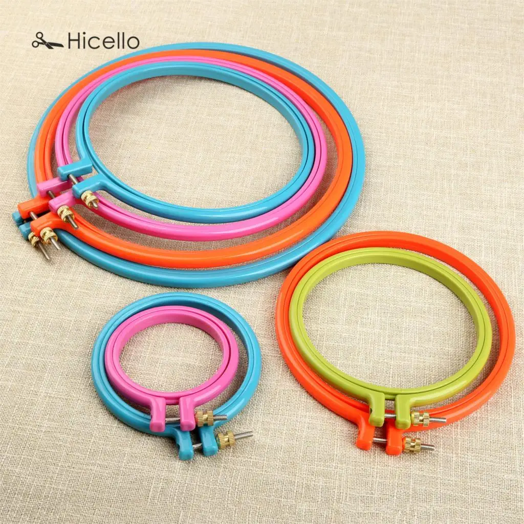 

1PC Plastic Embroidery hoop 8 sizes 3 /4 /5 /6 /7 /8 /9 /10inch Fabric painting Cross Stich Hoop Ring Round Ring Frame DIY