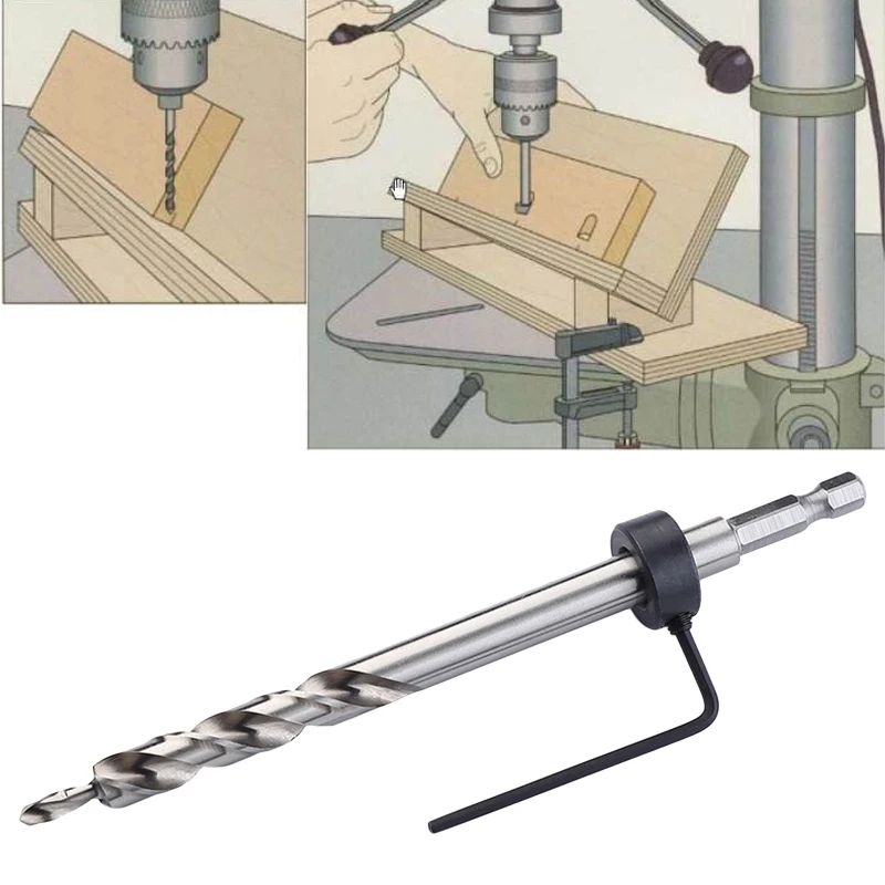 

1/4" Hex Twist Step Drills Bits hole saw metal cutter Set For woodworking Kreg Hole Drill Jig Guide 3/8" Hand Tools Set