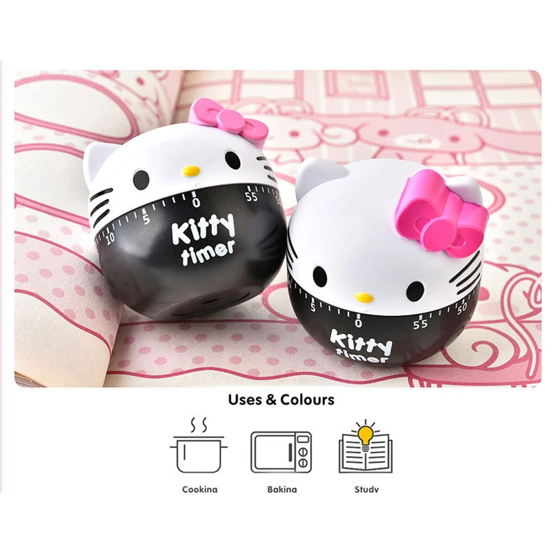 

Fashion Design Mechanical Kitchen Cooking Timer Alarm 60 Minutes Hello Kitty Timer Cooking Tool Kitchen Timer D3